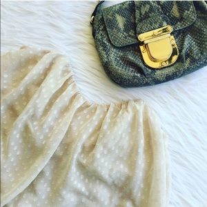 Urban Outfitters nude polka dot top