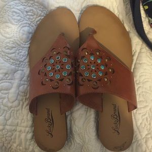 Worn once, lucky brand sandals.