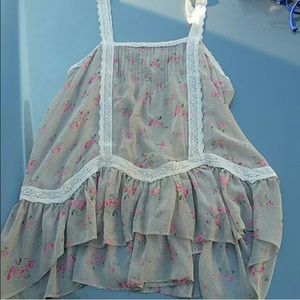 Free People chiffon and lace top