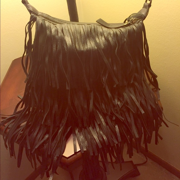 Steve Madden Black Fringe Bag