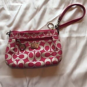 Pink Coach Poppy Wristlet