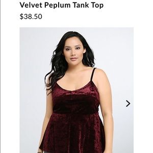 Velvet Peplum Tank