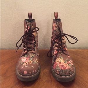 Dr. Martens 1460 brown floral boots