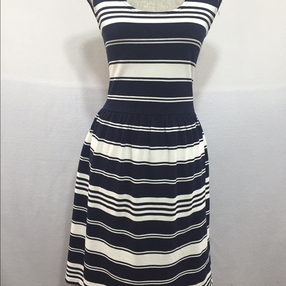 J crew factory stripe button back sundress sz: L