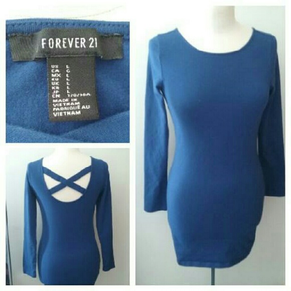 Forever 21 Stretchy Blue Dress