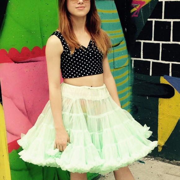 Vintage Dresses & Skirts - Vintage Green Tutu Skirt Petticoat