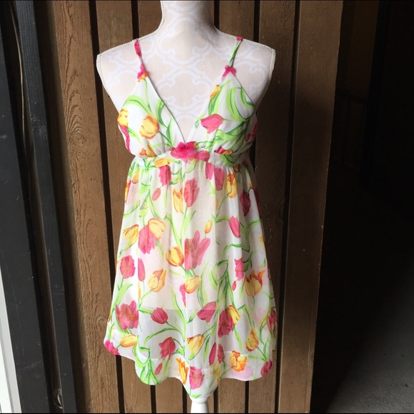 Betsey Johnson Pink and Yellow Floral Nightie
