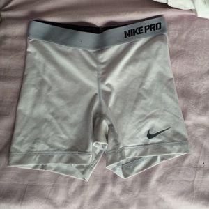 White Nike Pro Training Shorts