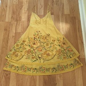 Mustard/yellow dress with flowers