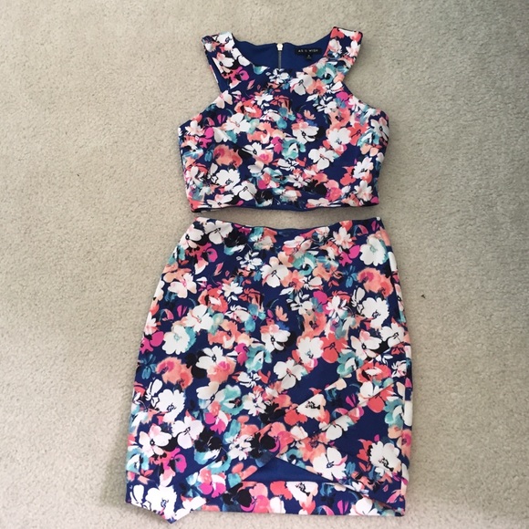 Two Piece floral dress from PromGirl.com