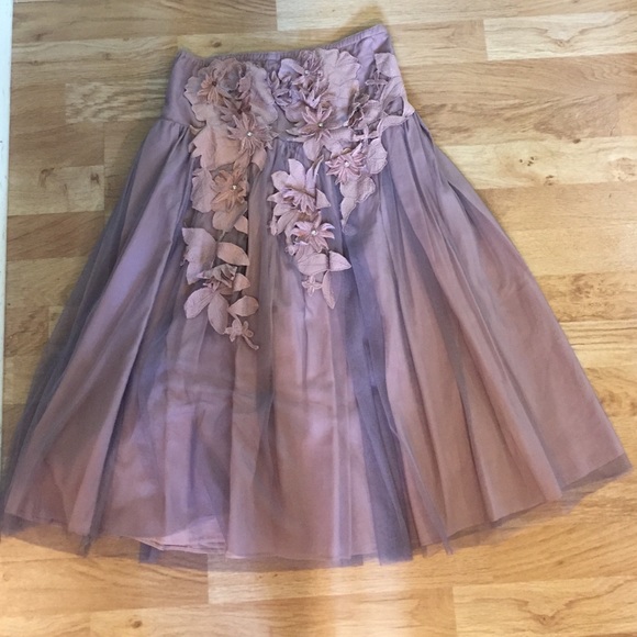Purple strapless dress