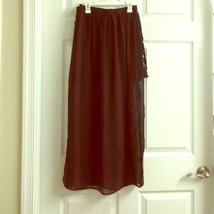 Forever21 MaxiSkirt Burgandy & Black