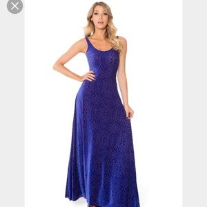 ISO blackmilk burned velvet BLURPLE maxi dress M!!