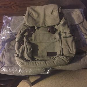 Canvas backpack army green