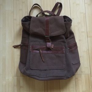 UO leather and canvas backpack