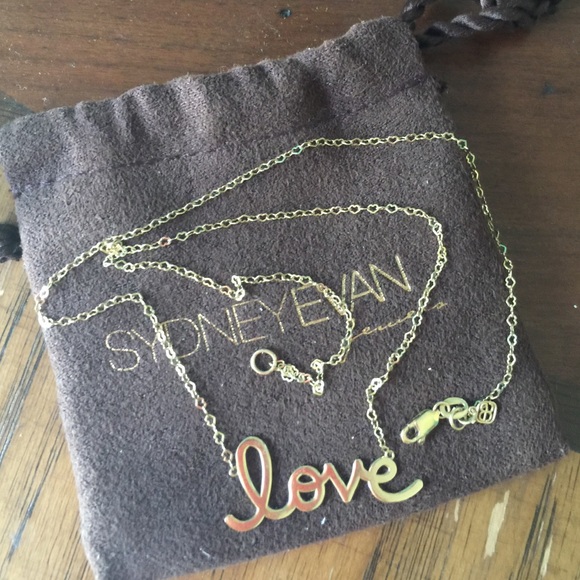 Sydney Evan 'love' solid 14K necklace