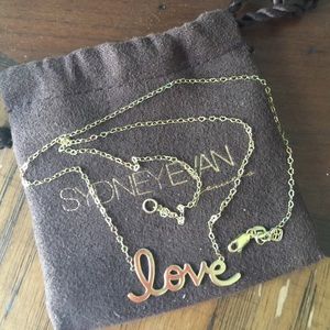Sydney Evan 'love' solid 14K necklace