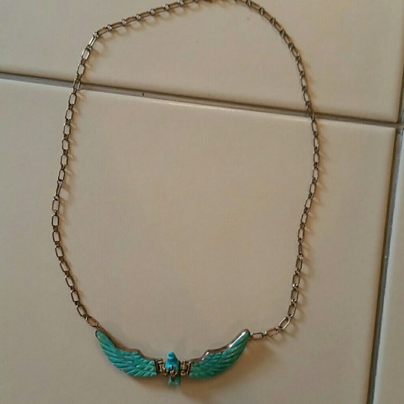 Vintage eagle REAL turquoise sterling silver