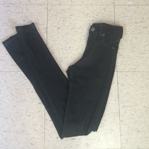 Soft black jeggings; high waisted