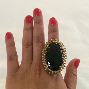 Kendra Scott Onyx Cocktail Ring, Size 6
