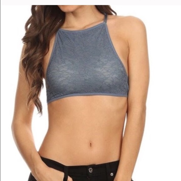 Gray Halter Neck Bralette - Picture 2 of 3