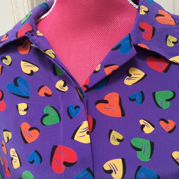 Chaus button down heart blouse - Picture 2 of 4