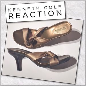 Kenneth Cole Reaction metallic sandal mule