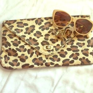 Deb and Dave leopard print clutch purse