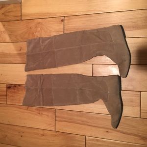 Taupe over the knee boot