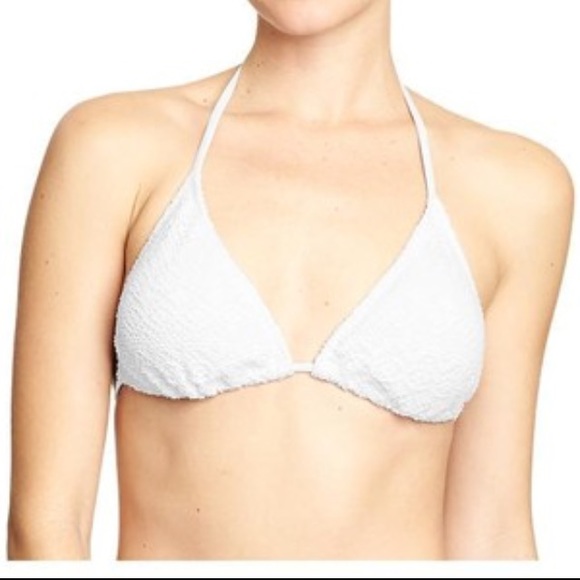 White/silver crochet or lace bikini