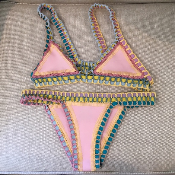 NEVER WORN! Pastel, crochet bikini by KIINI