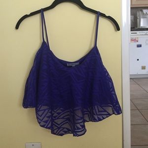 Royal blue Aztec crop top