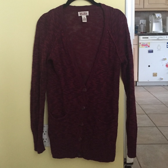 Maroon button down cardigan