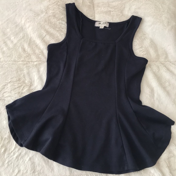 Dark navy blue peplum top