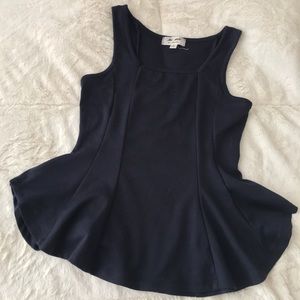 Dark navy blue peplum top
