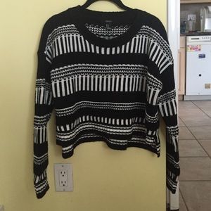 Black and white crop top sweater