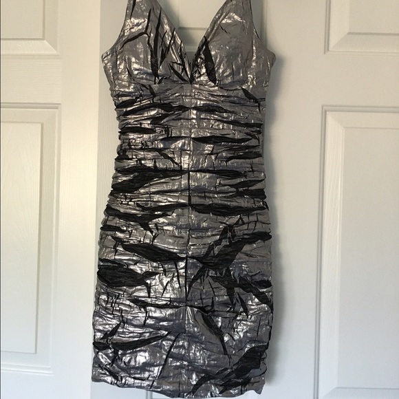 Nicole Miller black & silver metal dress.