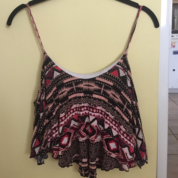 Aztec print crop top