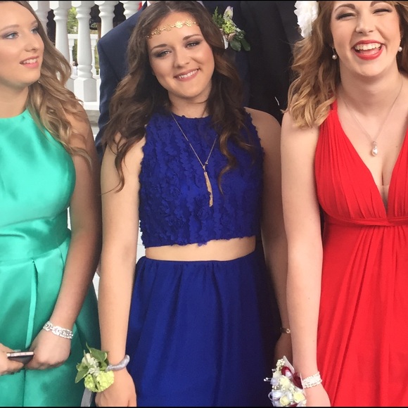 Royal Blue Two Piece Prom Dress