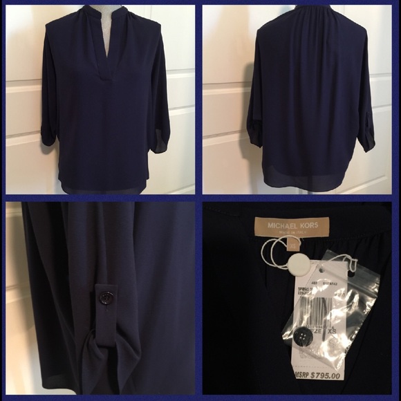 Michael Kors Italy Navy Top - Picture 2 of 4