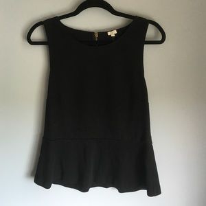 J. Crew Black Peplum Tank Top Sleeveless