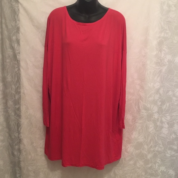 ❌SOLD❌ Piko Fuchsia Long Sleeve Dress - Picture 3 of 4