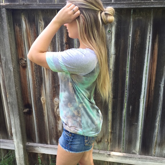 Mint & Gray Varsity Short Sleeve T-Shirt - Picture 2 of 4