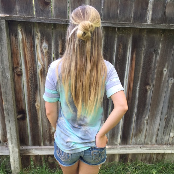 Mint & Gray Varsity Short Sleeve T-Shirt - Picture 3 of 4