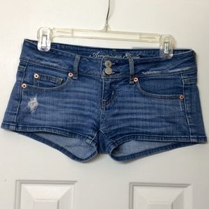 American Eagle women's denim shortie-shorts. size0
