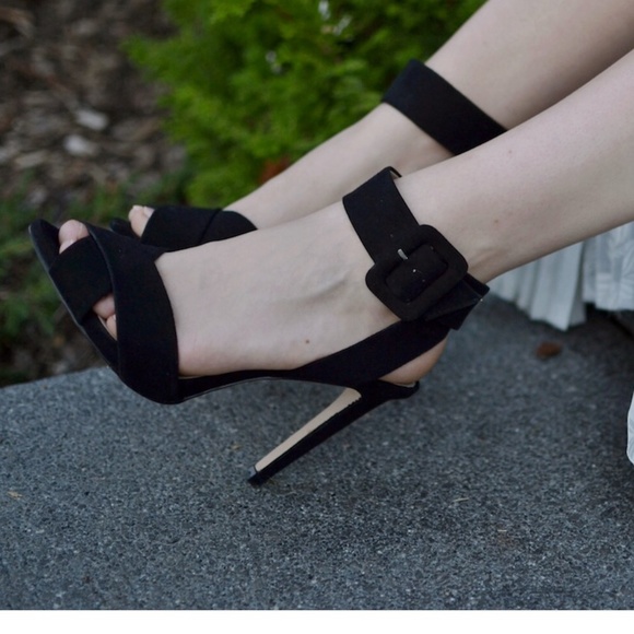 Zara Shoes - Suede black heeled sandals