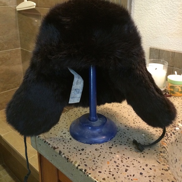 Authentic Russian chinchilla Ushanka Hat
