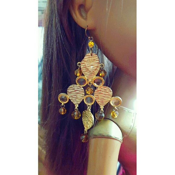 🌹J-Lo Gold Chandelier Earrings