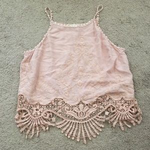 Sold LA hearts pink patterned crop top