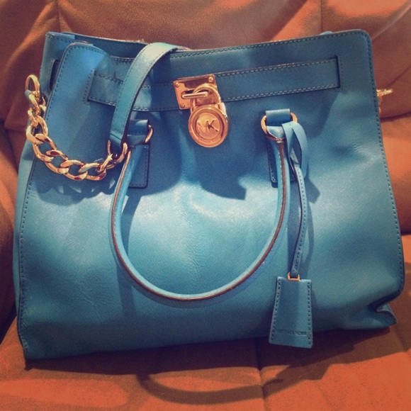 Large Michael Kors north south Hamilton bag blue